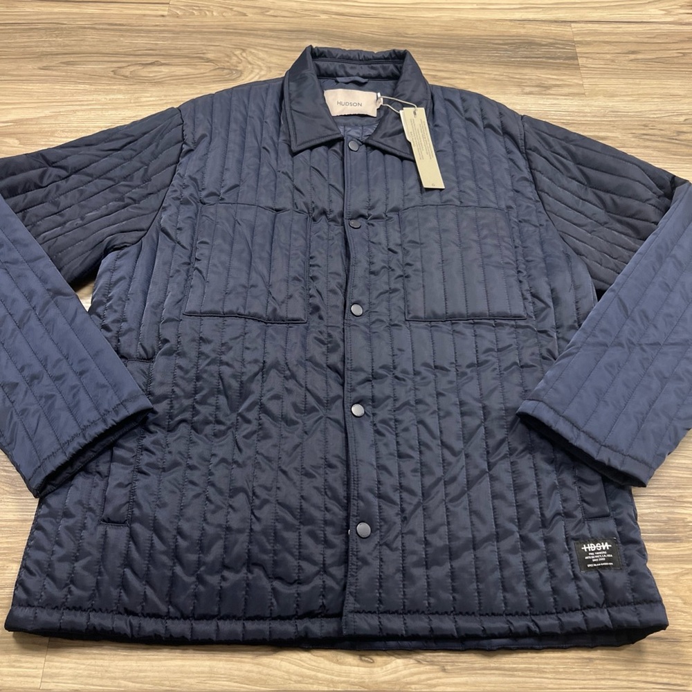 Hudson Quilted Utility Style Lightweight Layering Coat Navy Men’s XL $198 NWT